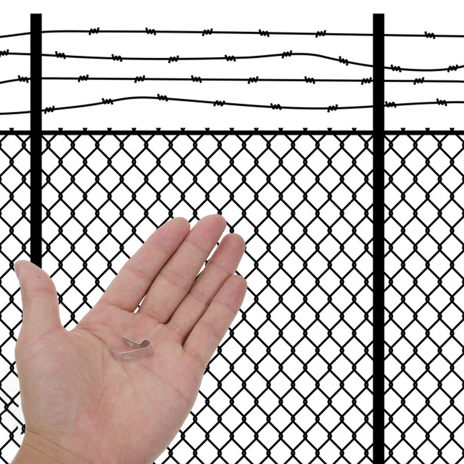 100 قطعة أسلاك الفولاذ المقاوم للصدأ ل 12 مقياس سلك ملحوم الأسوار الفينيل الخشب المعادن مزرعة مزرعة الماشية الأمن سياج كليب السحابات