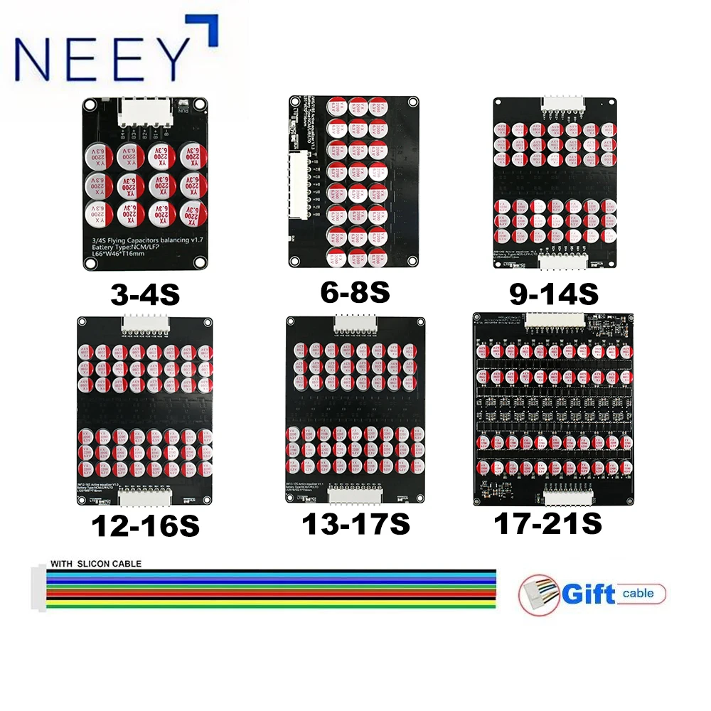 

Активный эквалайзер NEEY, стабилизатор 5A, 6S, 7S, 8S, 1, литий-железо-фосфатная/фотоэлектрическая конденсаторная плата, литий-полимерная батарея Lifepo4