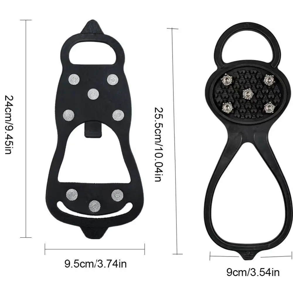 1 Pair New 5/8 Teeth Ice Gripper Spike Universal Anti-Slip Shoes Crampons Spike Climbing Crampon Winter Outdoor view 6