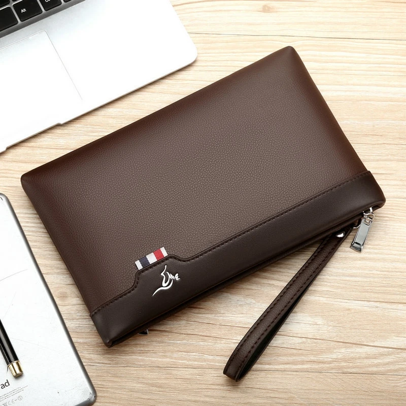 Luxury Brand Bag Fashion Waterproof  clutch Soft PU Leather Men\'s Purse Business Envelope Bag Bolso Hombre Clutch Sacoche Homme