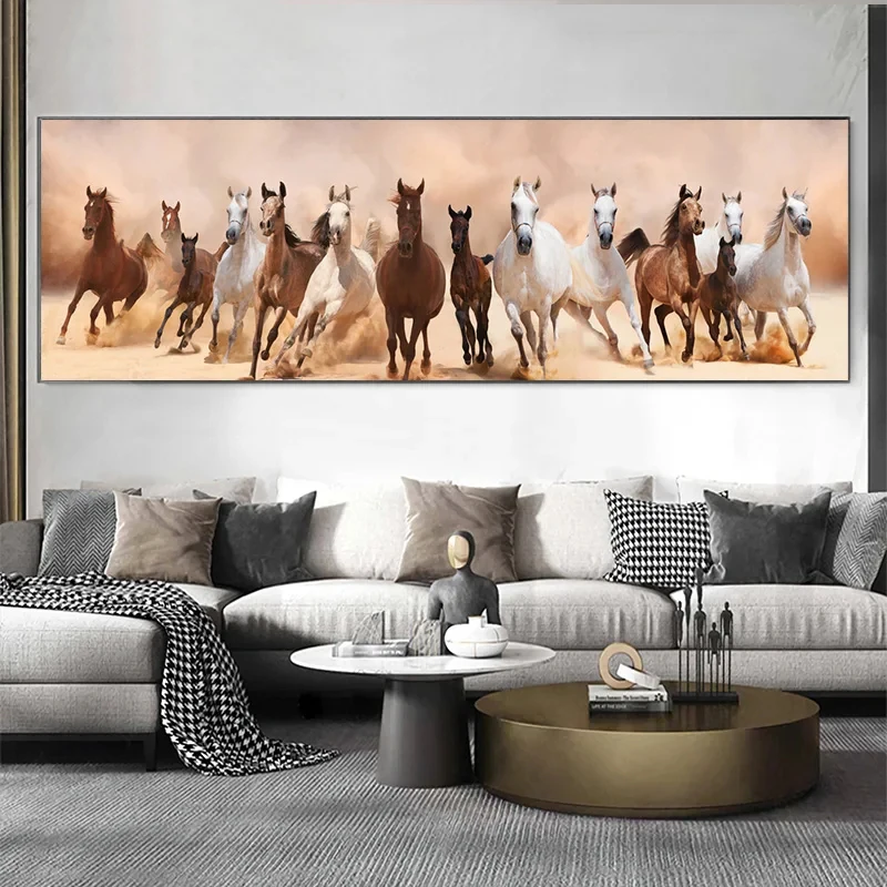 5D DIY Full Diamond Painting Large Natural Running Horse Animal Diamond Embroidery Deset Grassland Landscape Room Wall Art X1412