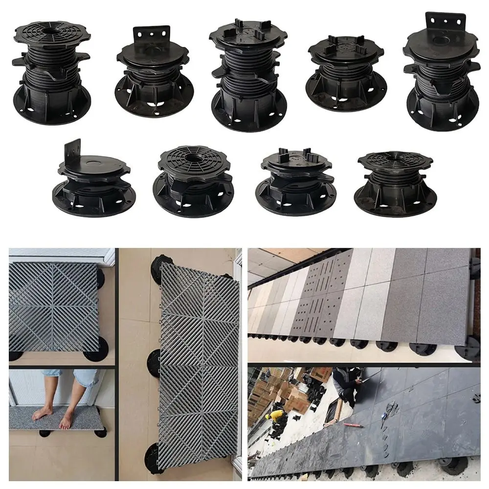 1/2 pièces Ensemble de supports de terrasse réglables en hauteur avec roulements pour dalles et planches de terrasse, pour éliminer les différences de niveau