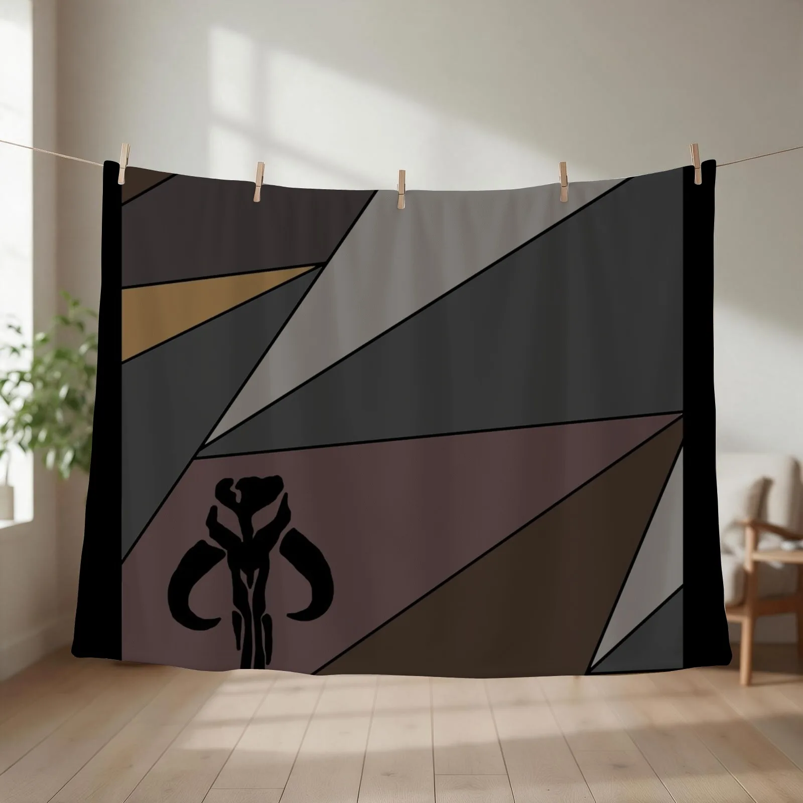Mando - Abstrakt Throw Blanket couch cozy soft plush fuzzy picnic outdoor blanket