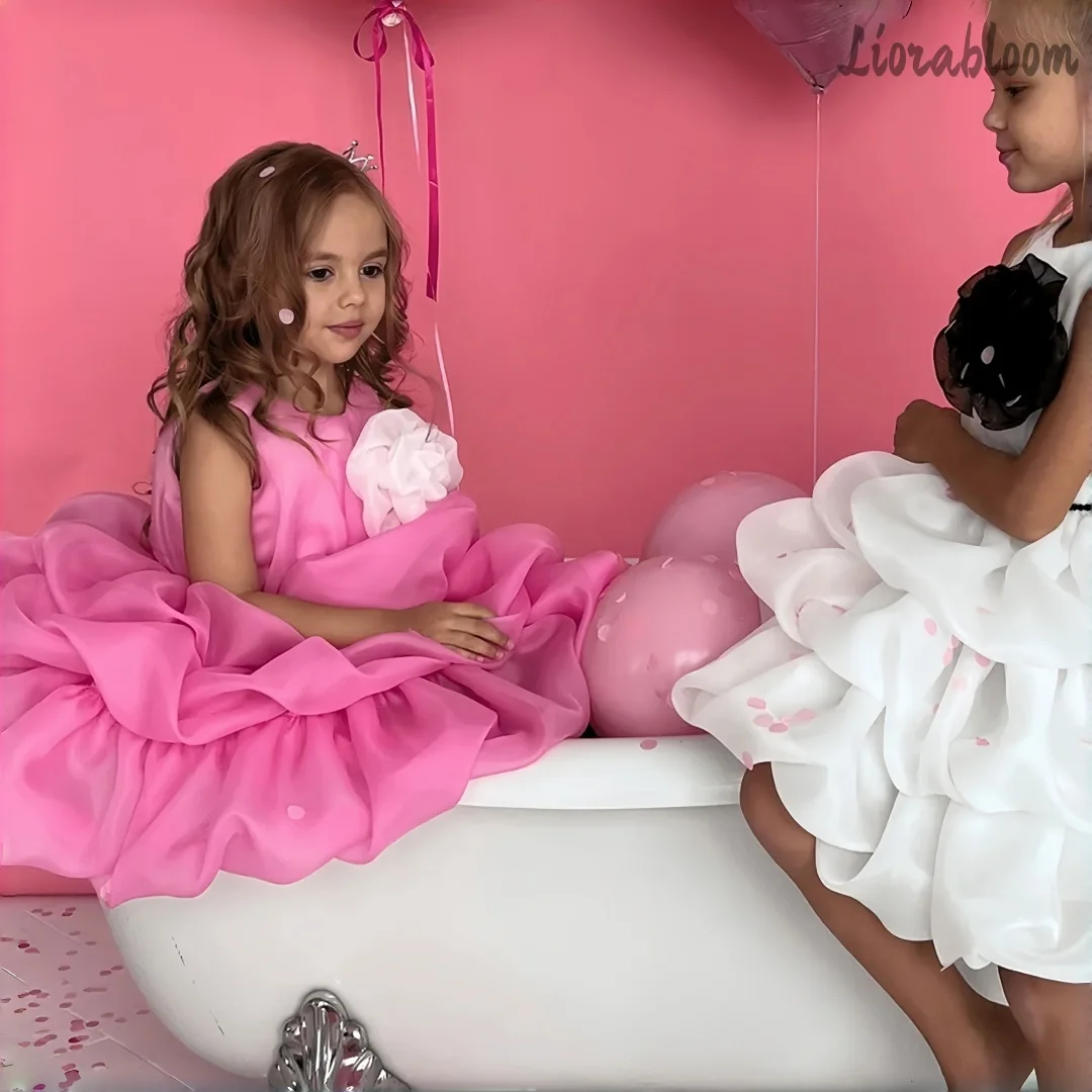 Gaun Putri Multiwarna Gaun Formal Berhias Cocok untuk Pesta Gadis Bunga Acara Formal Elegan dan Pernikahan