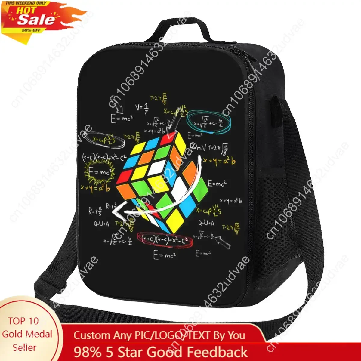 

Custom Math Rubiks Rubix Cube Caps Thermal Insulated Lunch Bags Resuable Lunch for Kids School Children Storage Bento Food Box