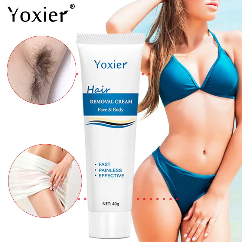 Yoxier Painless Hair Removal Cream Face Arm Leg Underarms Full Body Skin Repair Gentle Smooth Private Skin Care 40g