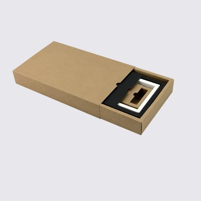 Sliding Gift Box for Wedding Favor, Gift Packaging, Cardboard Box, Kraft Brown Lid, Cheap Gift Box, 10PCs