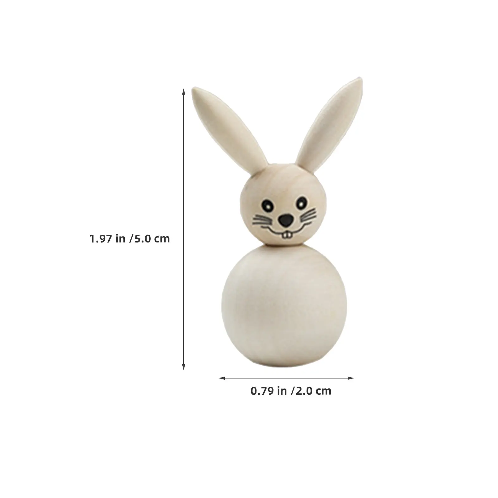 3Pcs Unfinished Wood Bunny Blank Wooden Rabbit Sculptures Easter Party Tray Decoration DIY Hand Paint Wood Bunny Easter Home