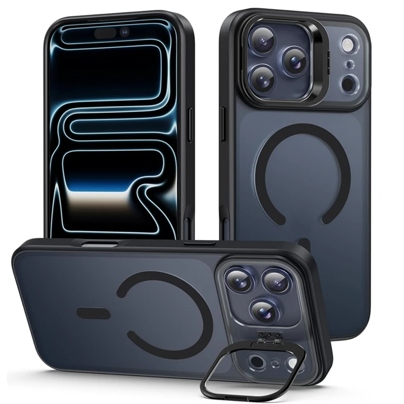 Magnetyczne etui na iPhone 17 Pro Max 17Air z podstawką, osłoną obiektywu aparatu, bezprzewodowym ładowaniem, odporne na wstrząsy, bumper na iPhone 17