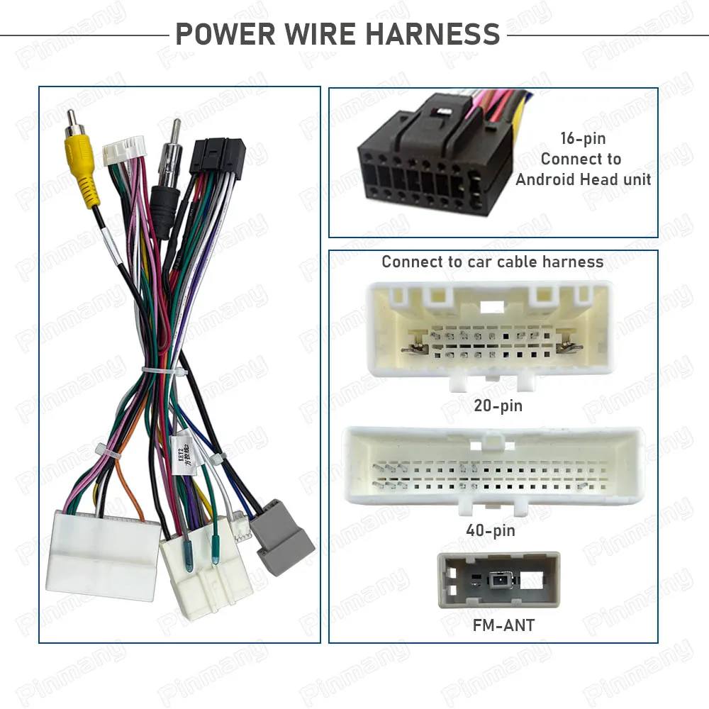 Car Radio Cable NSC15 Power Wire Harness Adapter with CAN Bus Decoder for Nissan Navara Kicks Frontier Titan Sentra Leaf