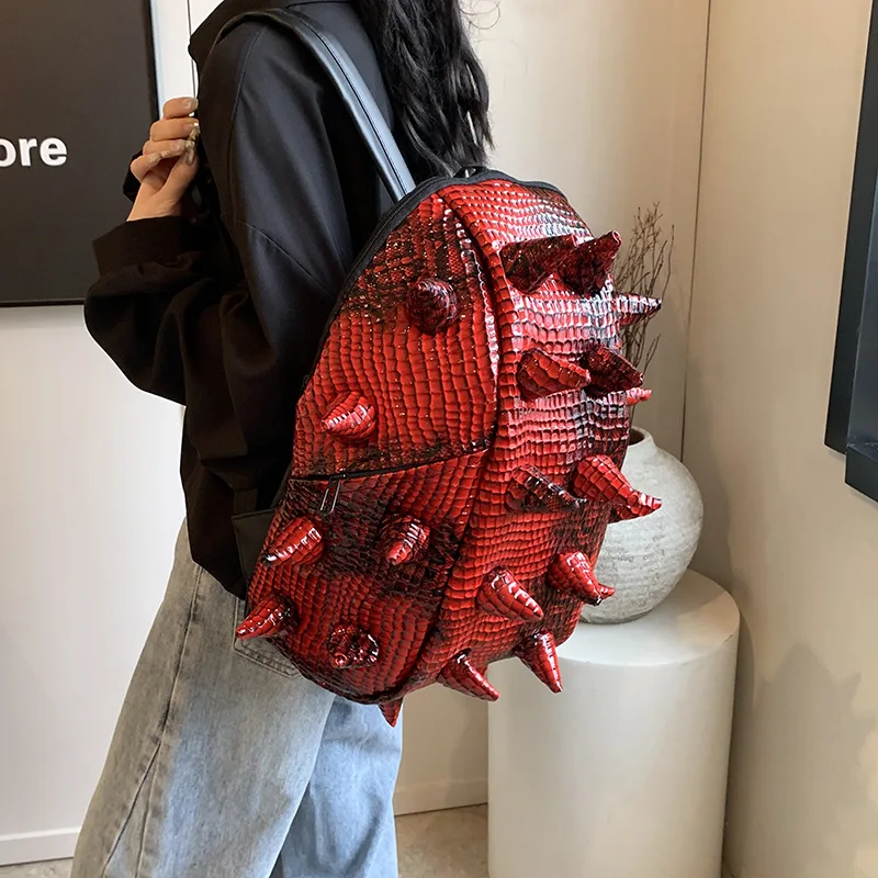 3d Hedgehog Design Backpack For Women Pu Leather Travel Bag Girl Punk Rock Animal Shape Totes Ladies Messenger Bag 2024 New