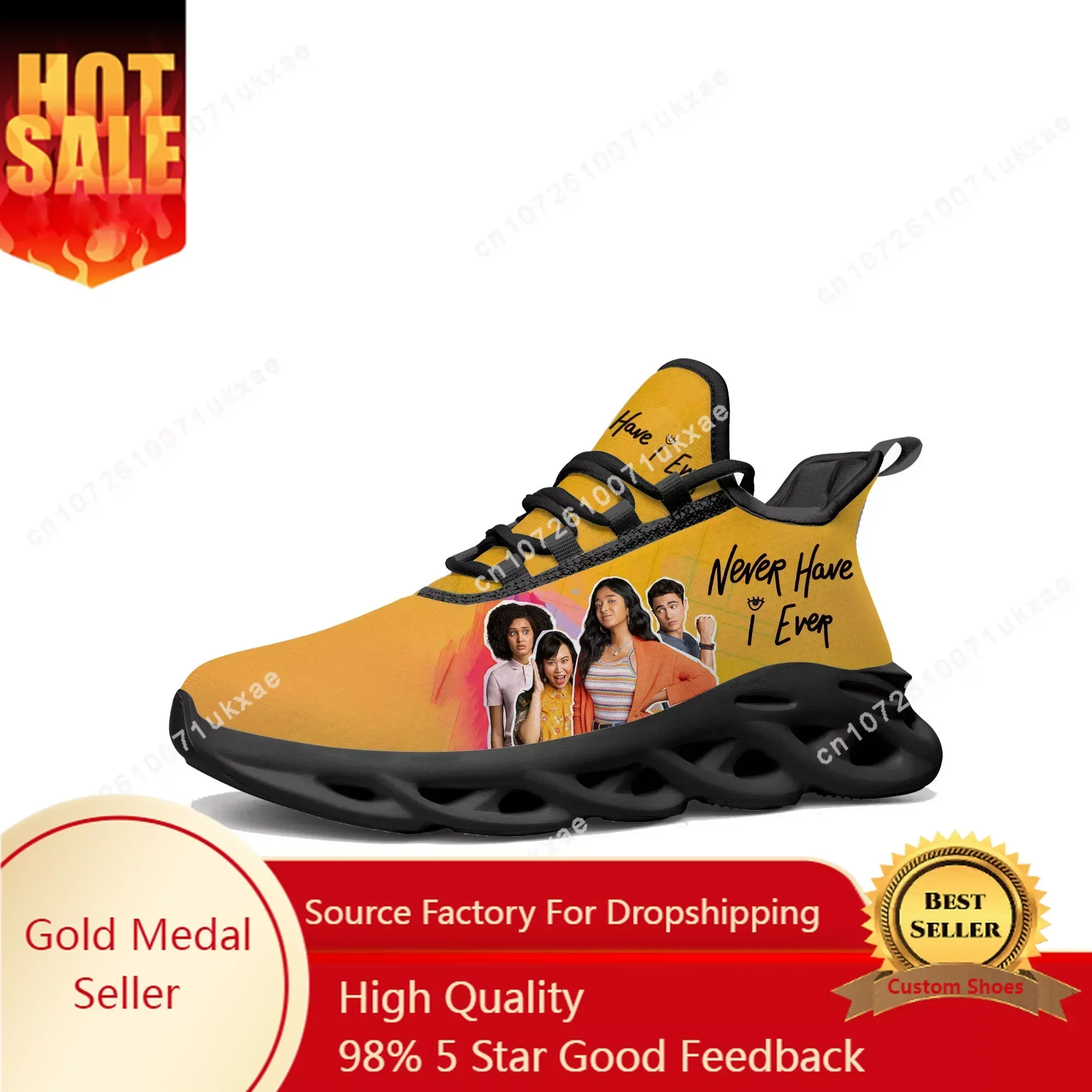 Never Have I Ever Flats Sneakers Mens Womens Sports Running Shoes High Quality Sneaker Lace Up Mesh Footwear Custom Made Shoe