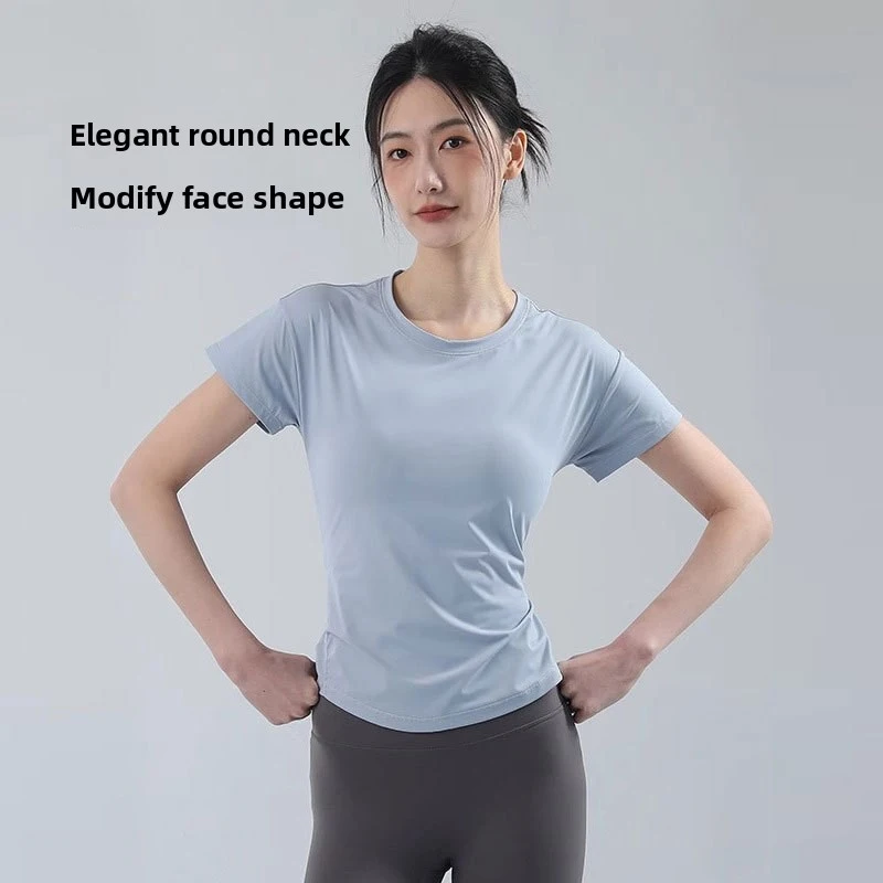 Women‘s Quick Dry Running T-Shirt Summer Breathable Gym Short Sleeve Top Moisture Wicking Yoga Fitness Activewear