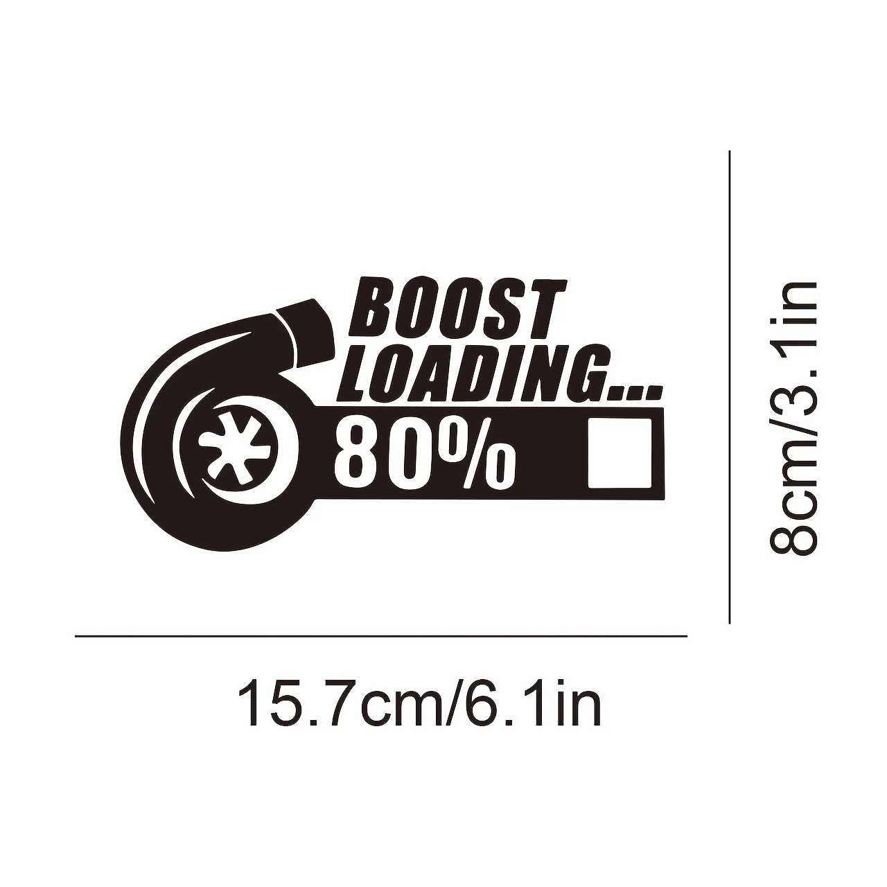 1pc Turbo Boost Loading 80% Pattern Waterproof Vinyl Sticker 1PC, Multicolor Creative Decal for Car Body Exterior Decor