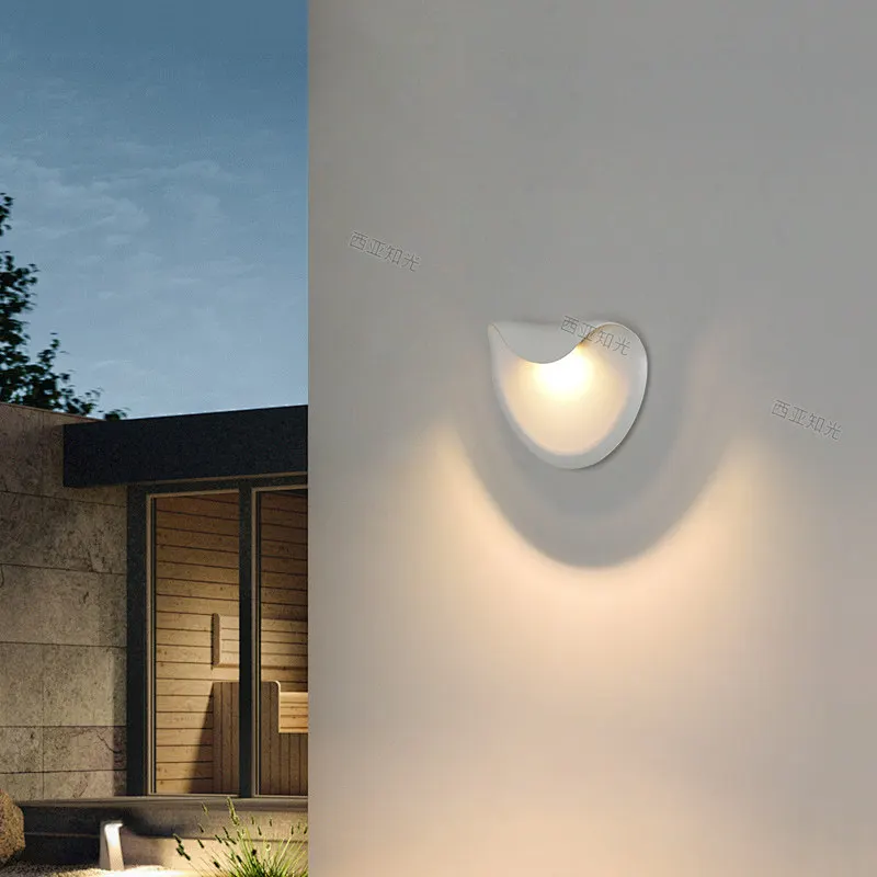 Colorful Waterproof Outdoor Wall Lamp Plastic Rustproof  Villa Courtyard Corridor Patio Garden Lighting Beige Red Blue Wall Art