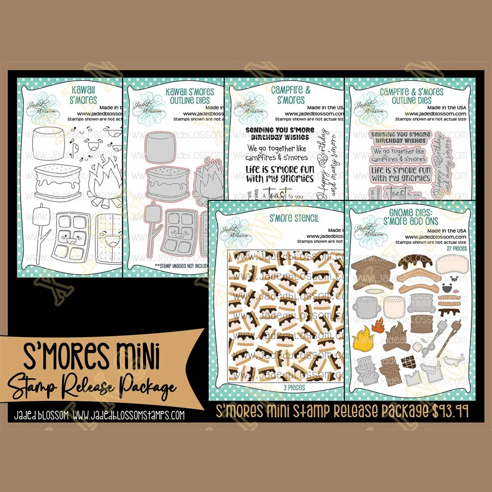 Gnome S'more Add Ons 새로운 금속 커팅 다이, 투명 스탬프 스텐실, 2023 스크랩북 일기 장식, 엠보싱 템플릿, DIY 카드