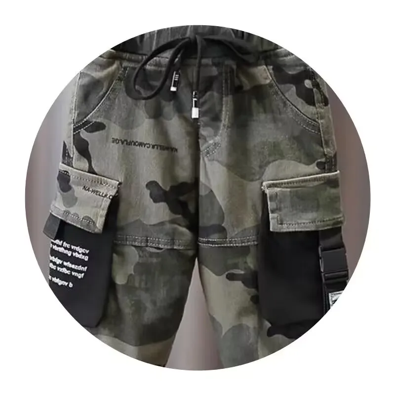 Autumn and Winter Boys\' Pants 2023 New Children\'s Plush Thickened Warm Pants Children\'s Pants Baby Camouflage Cargo pants