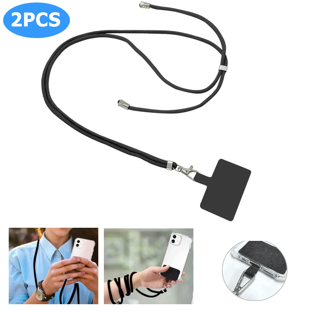 

2 шт. ремешок для телефона, регулируемый съемный шейный шнур, анти-потерянный ремешок, страховочный трос для телефона, 9 цветов