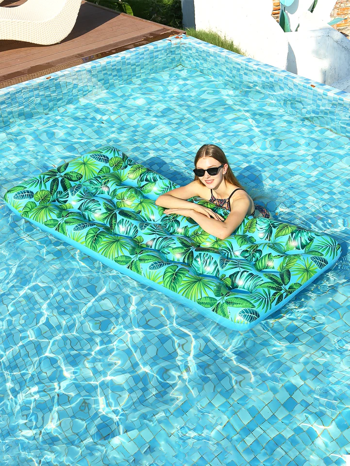 Balsas inflables para piscina – Colchón hinchable para piscina en color rosa, colchoneta flotante con reposacabezas para adultos, colchón de agua para piscina, lago y playa Balsas inflables para piscina – Colchón hinchable para piscina en color rosa, colchoneta flotante con reposacabezas para adultos, colchón de agua para piscina, lago y playa