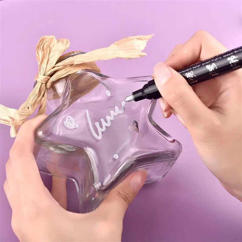 Mirror Marker Silver MarkerPen Art Mirror DIY Resin Paint Mirror Chrome Finish Metallic Craftwork Pen Accessories