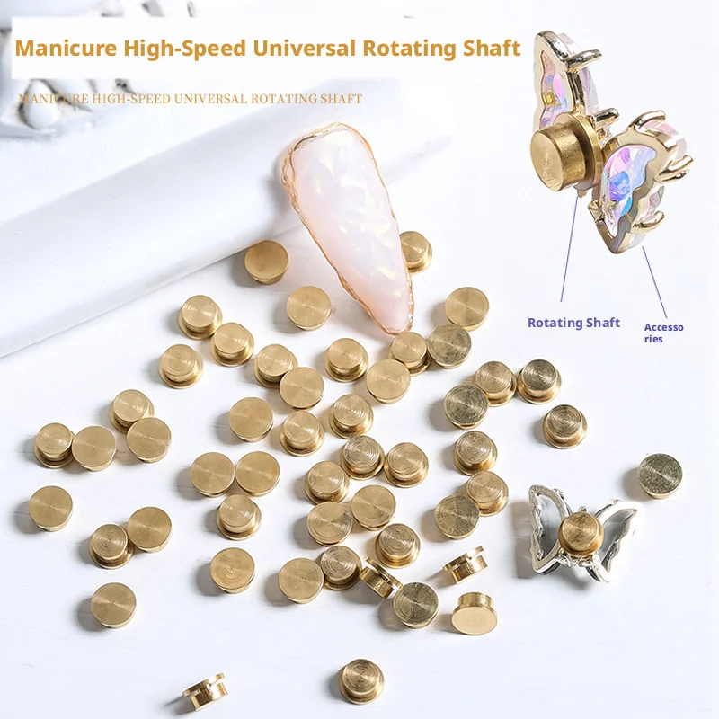 Kaniu 1Pc 3x5mm Mini Metal Manicure Rotating Bearing Rotating Bearing Transfer Bead 3D Spinning Tool Diy Nails Art Decorations