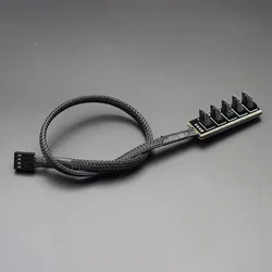 Motherboard 4PIN PWM temperature control hub 1-docking 5 fan hub for computer case Small and exquisite Can connect 5 fans