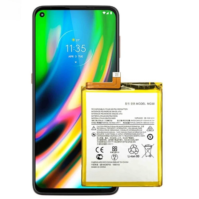 New High Quality MG50 Mobile Phone Battery 3.8V 5000mAh 19.4Wh For Motorola G9 Plus Rechargeable Lithium Polymer Battery