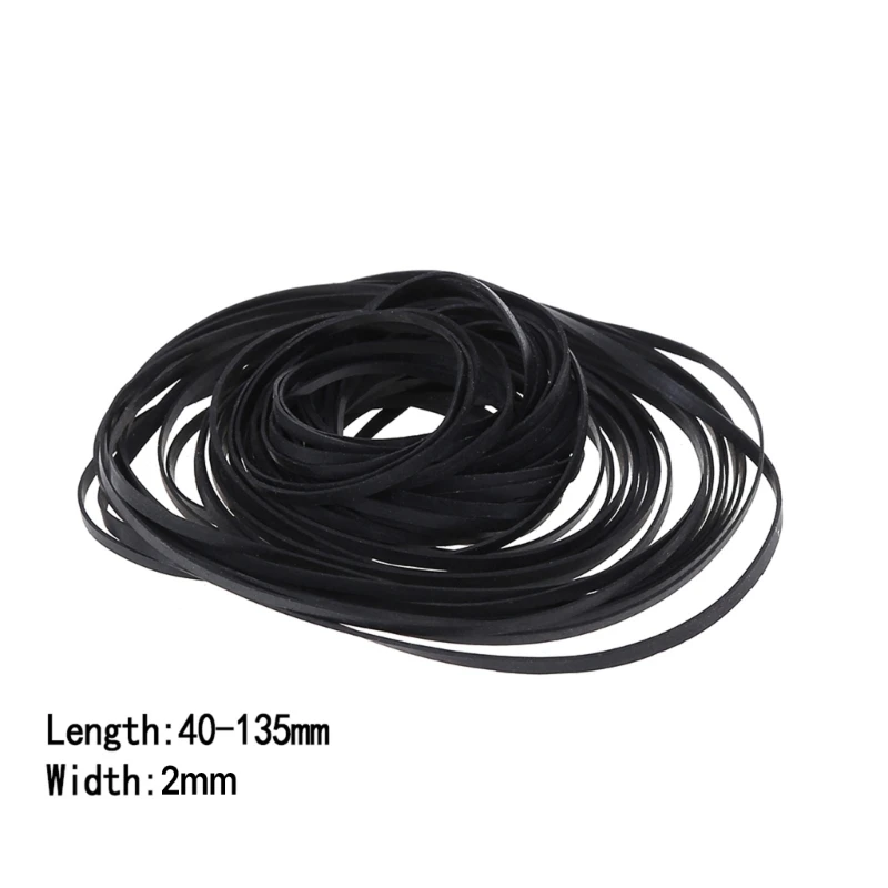 090F متنوعة 100pcs حجم مزيج الأحزمة مسطحة شريط الكاسيت حزام الماكينة 2 مم للمسجلات