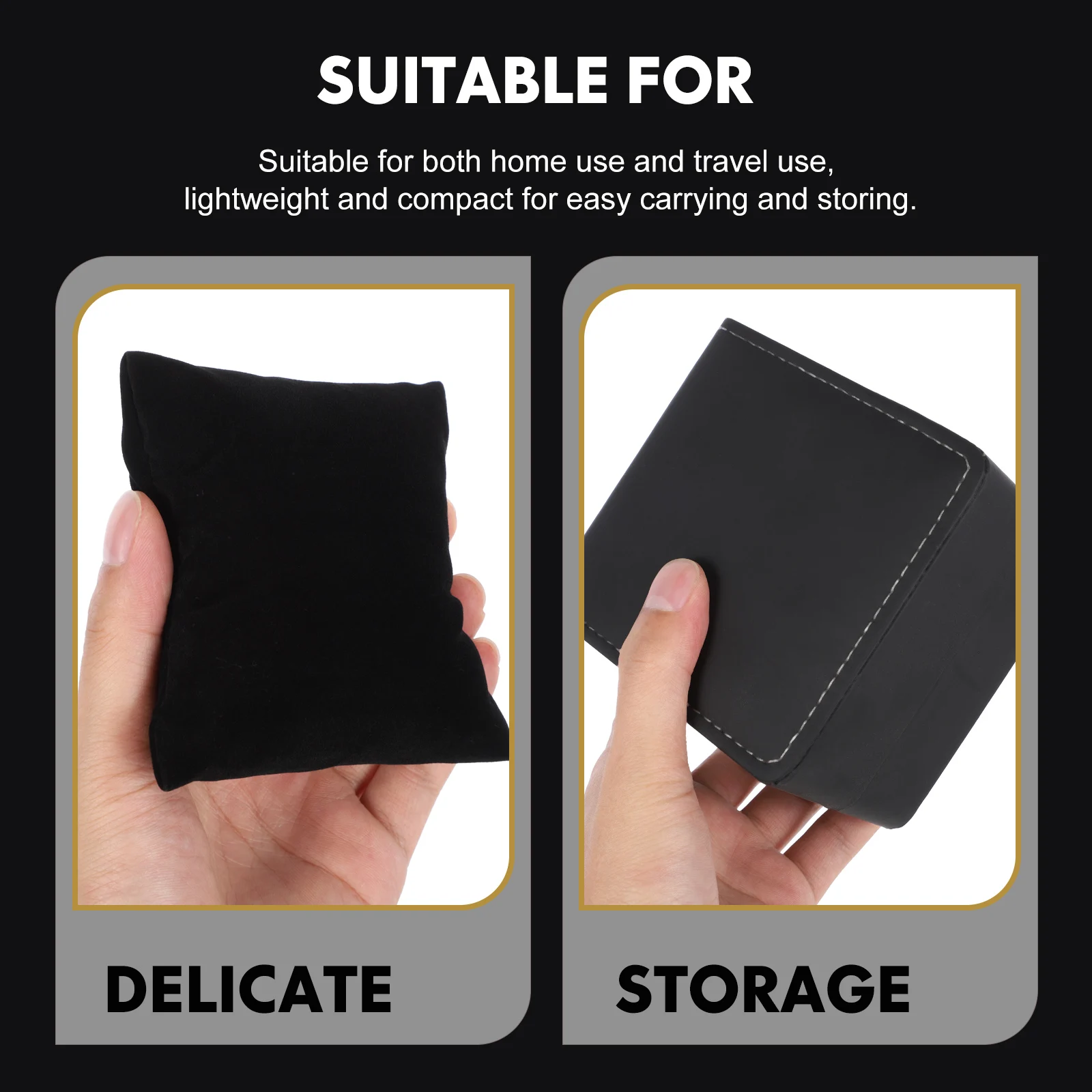

2pcs Watch Jewelry Boxes Household Storage Case Lightweight Portable Watch Box Gift Packaging Display Case Pillow