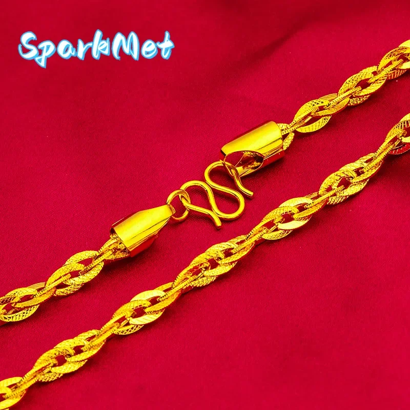 

Мужское ожерелье Sparkmet из 24-каратного золота (AU999) с массивным витым элементом 60 мм | Ажурная механическая застежка с магнитным креплением и микро-бриллиантами.