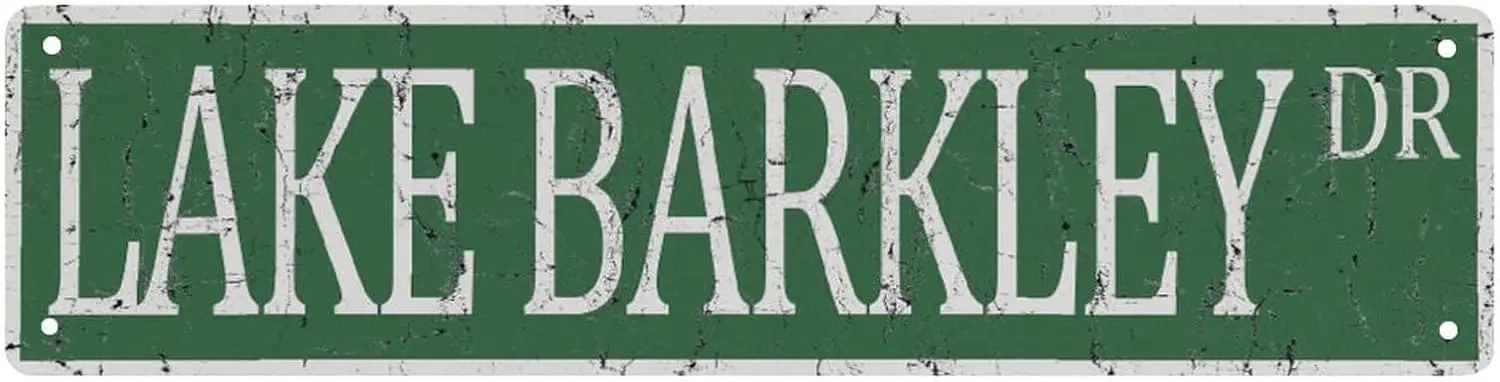 

Дорожный знак Lake Barkley Dr Street Sign Винтажный забавный металлический жестяной знак 4X16 дюймов Настенные украшения