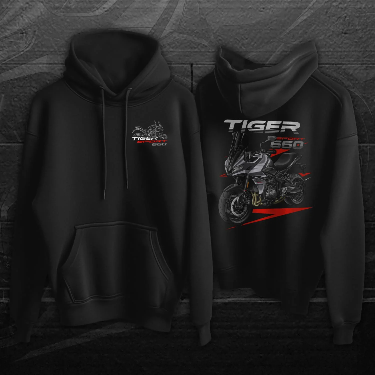 Classic British 2022-2024 Models Tiger Sport 660 Motorcycle Pullover Hoodie Comfortable Cotton Casual Mens Sweatshirt Streetwear