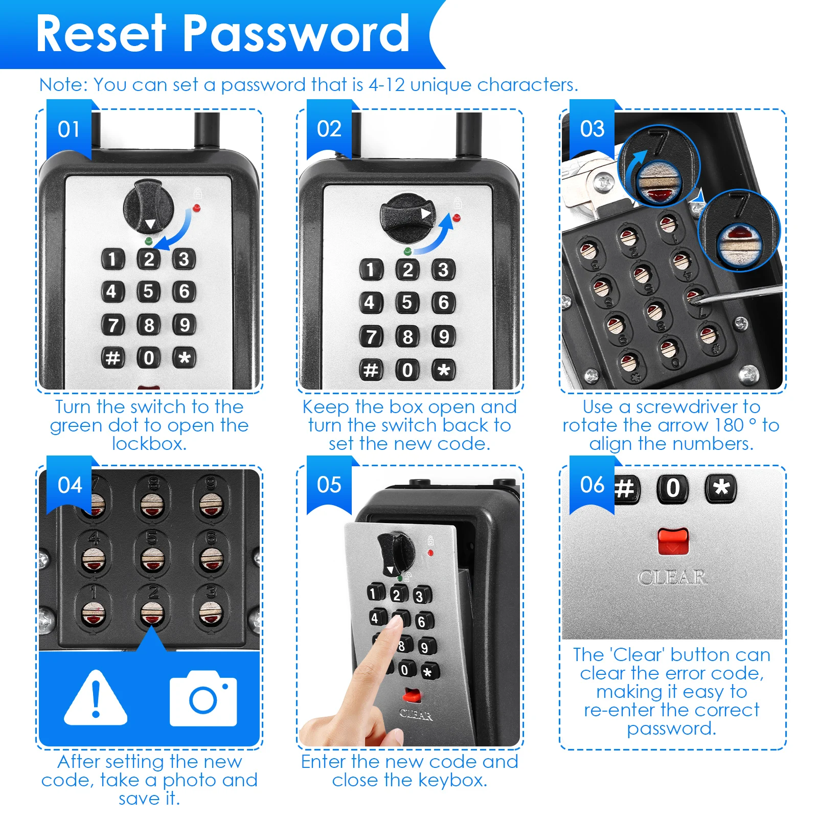 NEW Key Lock Box Wall-Mount Secret Code Security Key Safe Secret Organizer Box No Key Home Office Weatherproof Safe Key Keeper