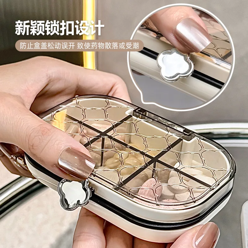 Portable Sorting Grid Gift Sealed Capsule Tablet Box Moisture-Proof One Week Jewelry Sealed Storage Box Large Capacity