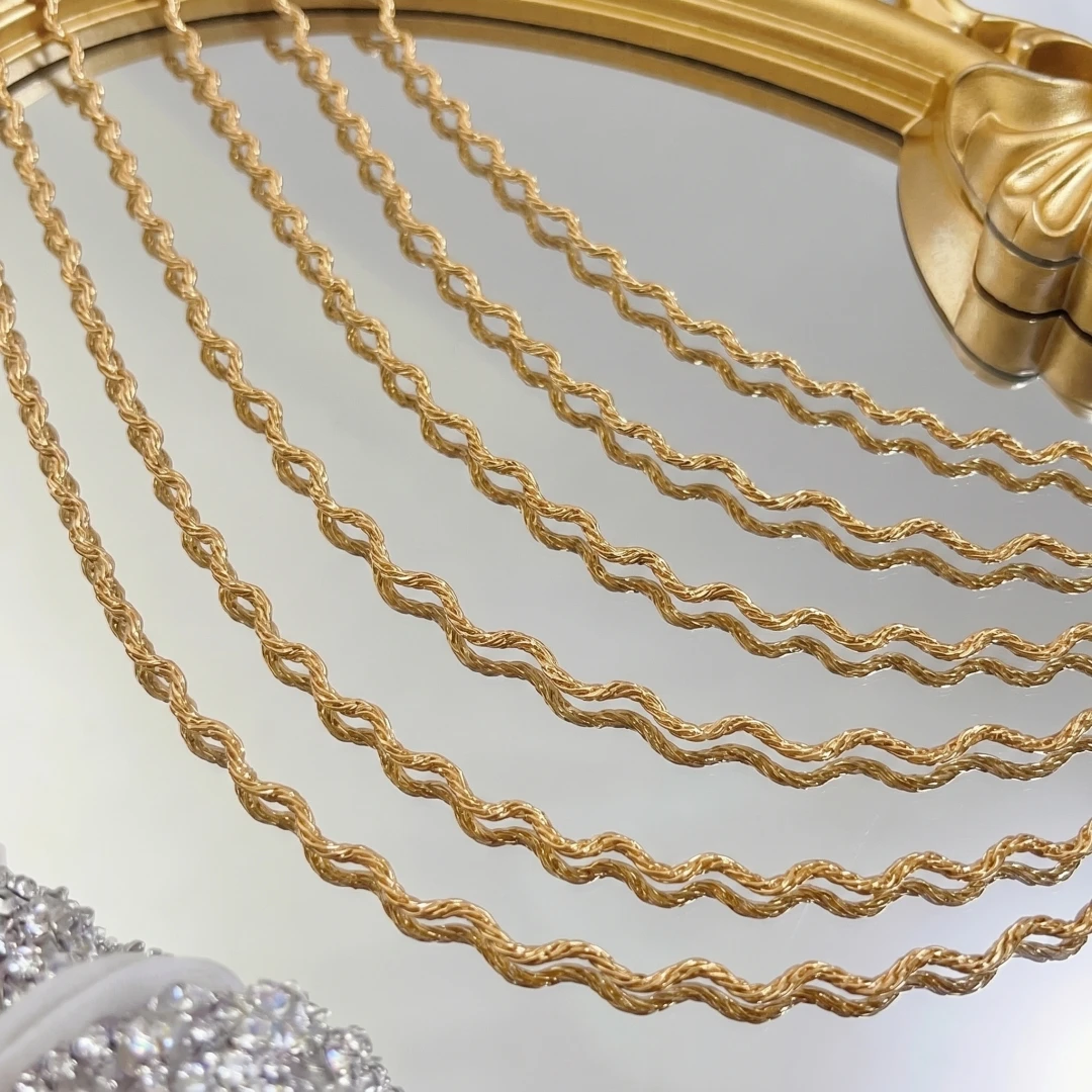 1 Meter Edelstahl Wasserwellen-Ketten für Schmuckherstellung, Halsketten für Männer und Frauen, DIY Anhänger, Armbänder, Choker – Detail 3