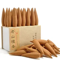 1Box Oversized 30 Minutes Smoke Backflow Tower Incense Cones 22 Pcs Gift Hardcover Sandalwood Incense With Holder Ceramic Burner