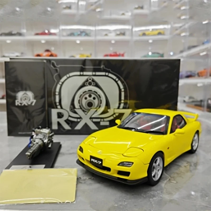 マイクロマスター合金金属カーモデル,エンジン付きシミュレーション,1:18,rx7