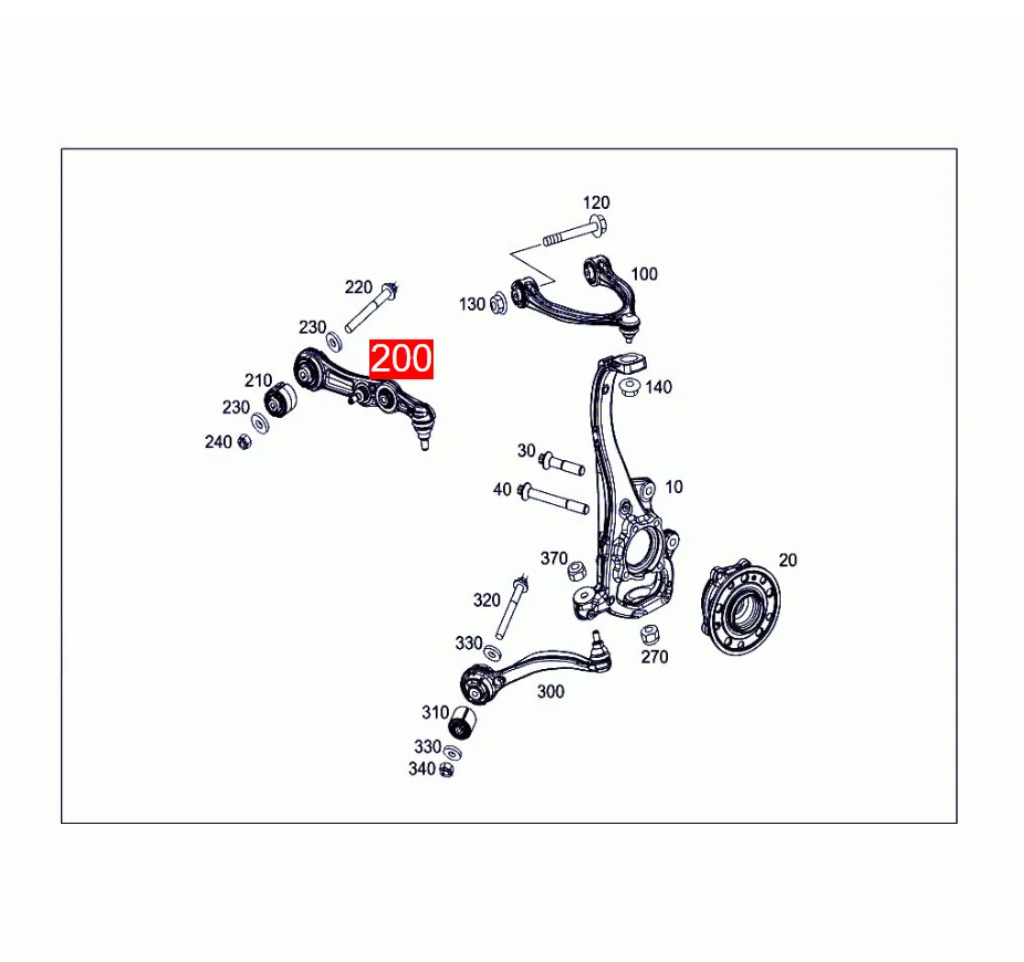 Cocok untuk Mercedes-Benz Front Lower Control Arm W205 (C-Class Model 2013) Penggerak Empat Roda/Mercedes-Benz W213 (E-Class Model 2016)/X253 Penggerak Empat Roda/C253 Penggerak Empat Roda 2053304507