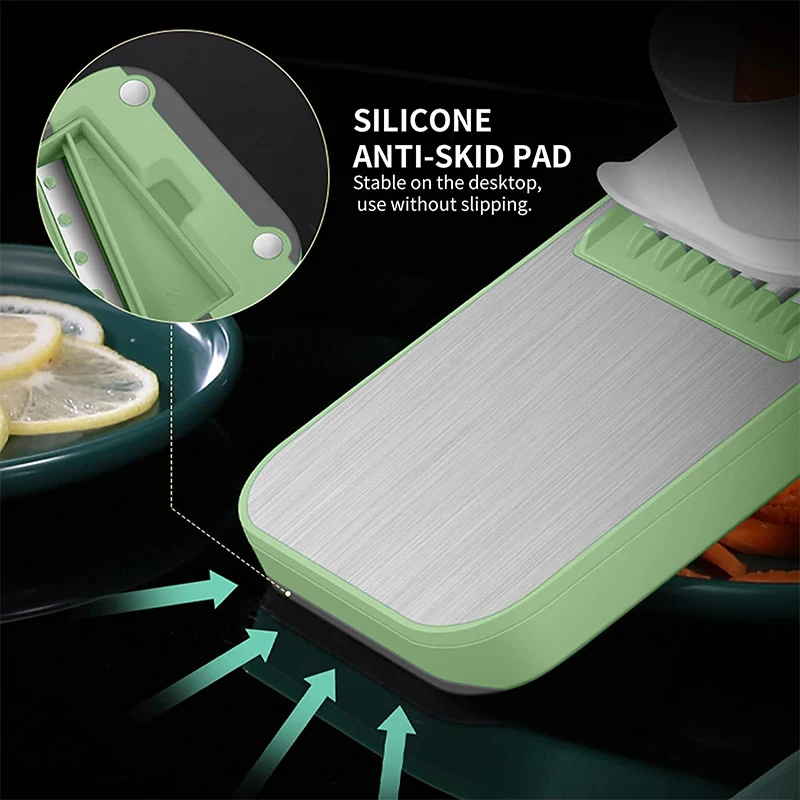 LMETJMA 6 في 1 قطاعة الخضار مندولين قطاعة الخضار مع 6 شفرات قابلة للتبديل قطاعة الخضروات جوليان التقطيع JT105