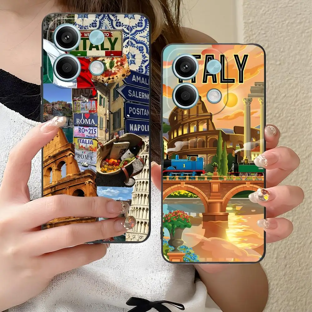 إيطاليا العلم المحمول قضية الهاتف الخليوي ل Xiaomi Redmi ملاحظة 14 13 12 11 S برو زائد 4G 5G الملونة الطباعة غطاء فاخر غطاء جميل #5