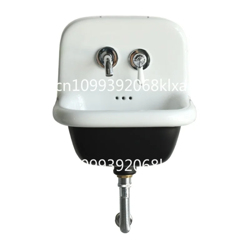 

Imitation Cast Iron Ceramic Hanging Basin, Washing Dishes, Washing Hands and Face, Retro Sink Wall Hanging Table, Double Use