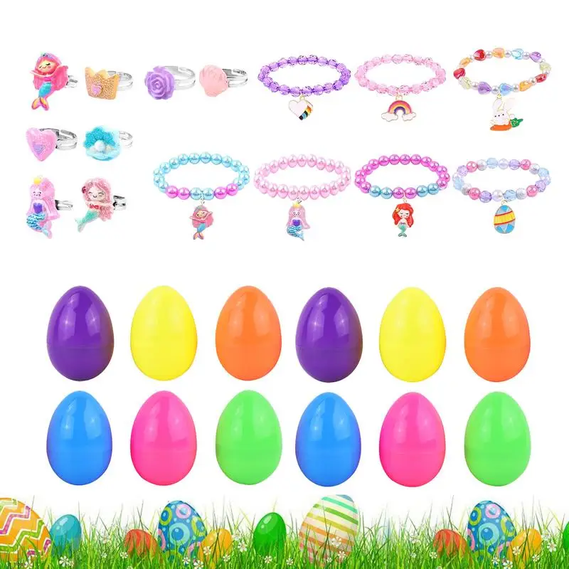 

Easter Eggs Prefilled With Bracelets Bright Easter Eggs With Toys Prefilled Easter Eggs With Bracelets Easter Egg Hunt For Girls