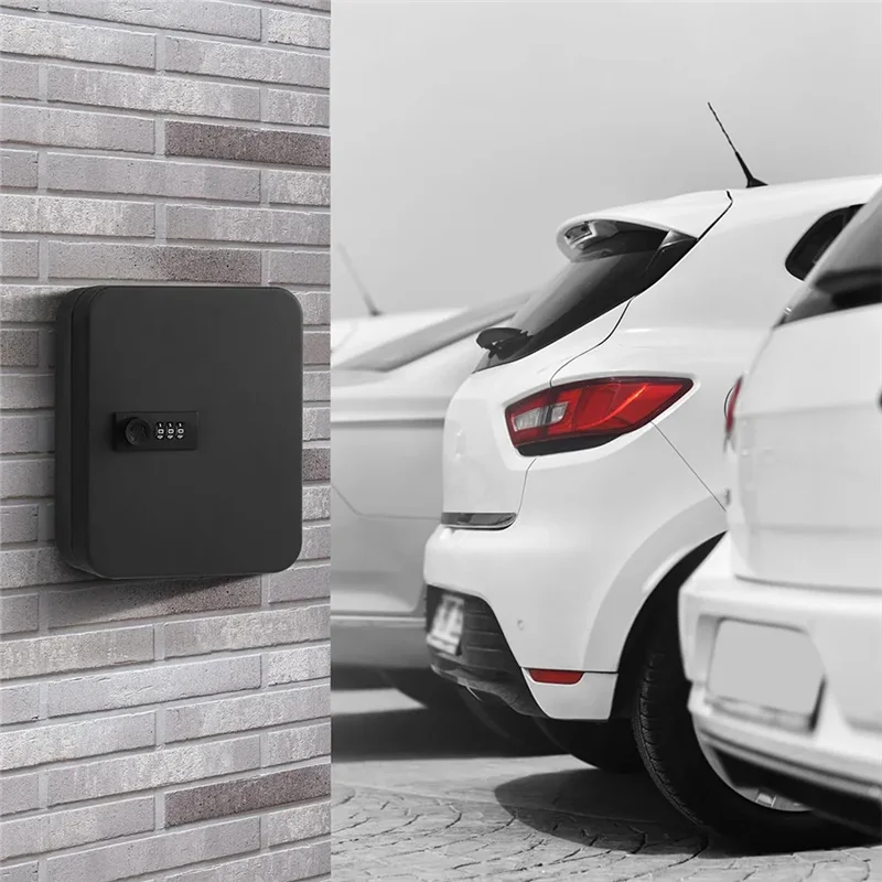 ABSQ-Combination Wall Mounted Code Lock Key Cabinet 36 Key Hooks Key Box Locking Key Organizer Security Lock Box