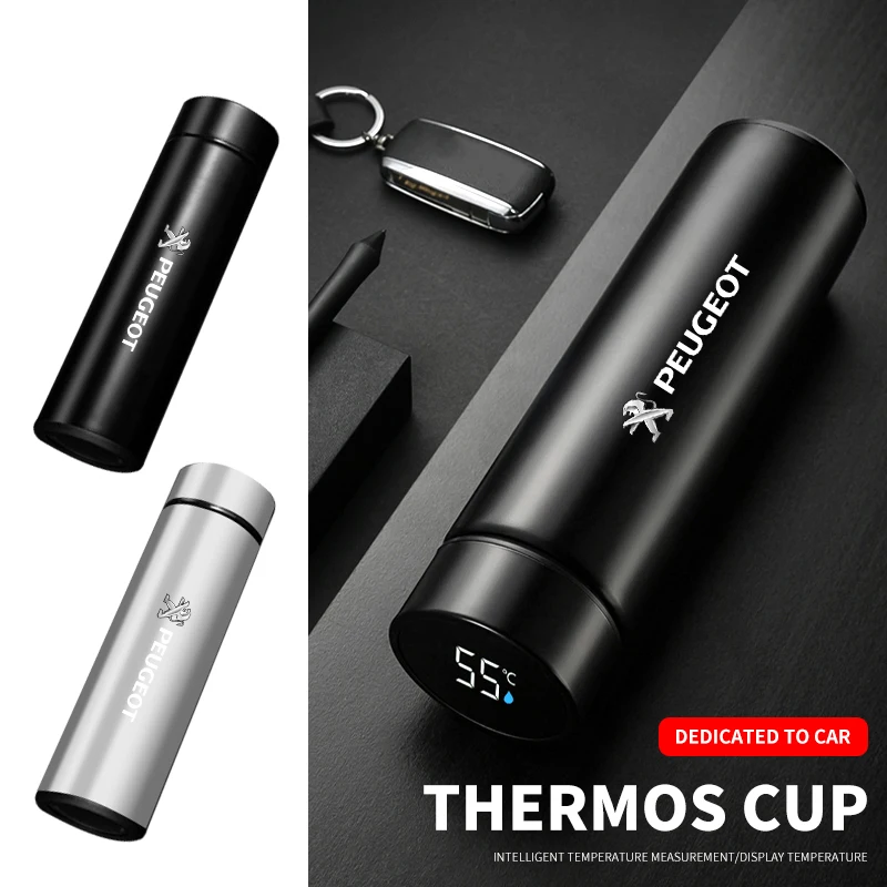 Car Intelligent Thermos Flask Travel Sport Cup for Peugeot Mercedes Benz Alfa Romeo Renault MINI Seat Chevrolet Kia Suzuki Nismo