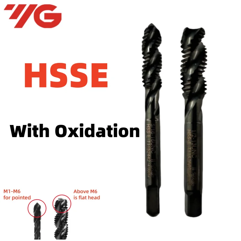 1PCSSouth Korea YG HSSE American  INOX Spiral Fluted Tap  UNC UNF UNS 8-32/10-24 1/4-20 5/8 7/16  9/16 Machine Screw Thread Taps