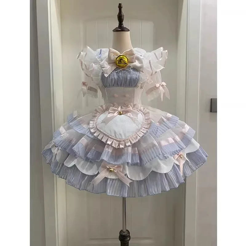 

Cat Maid Wearing Bell Lolita Dress Japanese Jsk Lolita Cute Sweet Girl Tea Party Dress