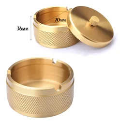 Pure Copper Portable Mini Ashtray High Quality Metal Small Cute Car Ashtrays With Cover Desk Accessories Men Gifts Ash Holder