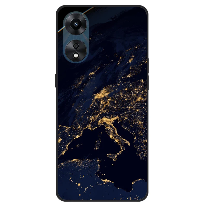 For OPPO A38 A58 A78 4G OppoA38 Back Cover TPU Coque For OPPO A38 4G Case Skull Black Soft Silicone Fashion Phone Case Fundas