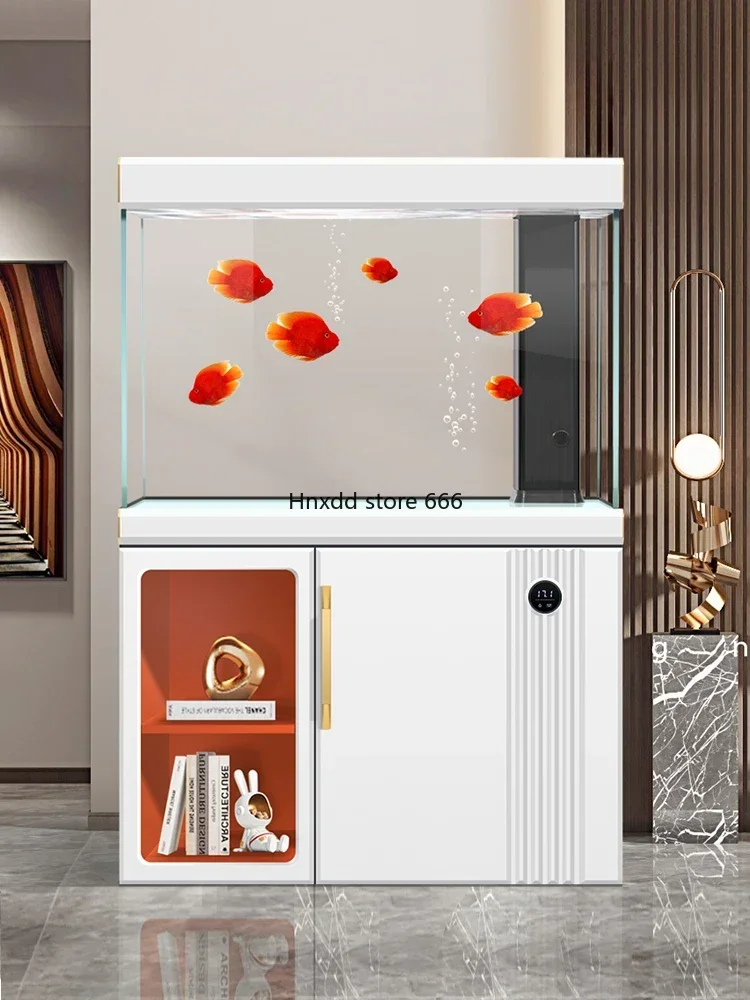 Small light luxury household aquarium screen bottom filter goldfish tank image 2