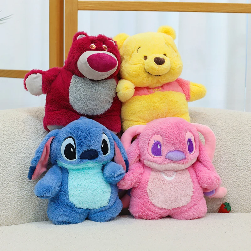 

Kawaii Plush Toy Filled Doll Cute Angel Stitch Hot Water Bag Hand Warmer Cartoon Water Heating Pad for Kids Birthday Xmas Gift